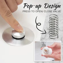 

Universal Stainless Steel Pop-Up Bounce Core Basin Drain Filter Hair Catcher Deodorant Bath Stopper Kitchen Bathroom Tool