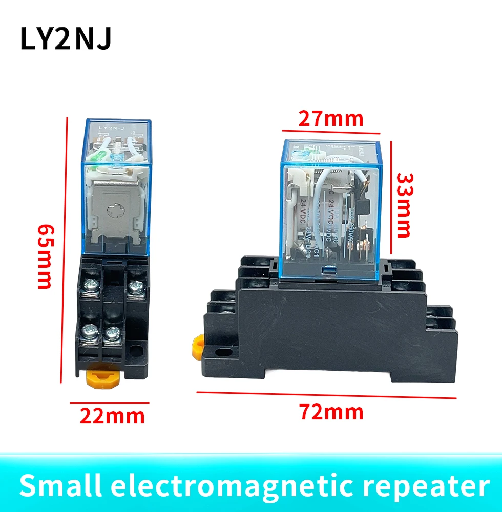 Description Picture 4 of itemLY2NJ 1SET 12V 24V DC 110V 220V AC Coil Power Relay DPDT 8 Pin HH62P JQX-13F With Socket Base