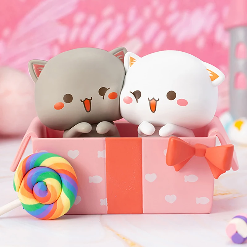 

Kawaii Peach Cat Blind Box Season 2 Mysterious Box Cute Cartoon Doll Model Action Figure Guess Bag Ciega Birthday Surprise Gift