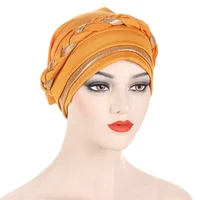 KepaHoo Muslim Women Braid Turban Cap Islamic Head Wraps Pre-Tied Hijab Bonnet Femme Musulman Stretchy Hair Cover Indian Hat 1
