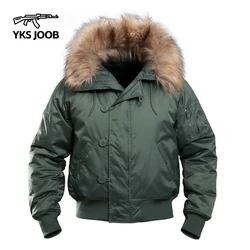 N2B Winter Waterproof and Windproof Men's Parka Hooded Thickened Warm Solid Coat Men's Outdoor Sports Ski Coat Jaqueta Masculina