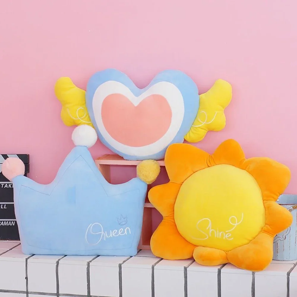Six Throw Pillows Cloud Crown Moon Sun Rainbow Love Plush Toy Super Soft Rainbow Office Bay Window Decoration Birthday Gifts
