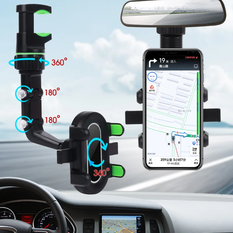 Multifunctional Phone Holder Rearview Mirror Suspension Phone Bracket