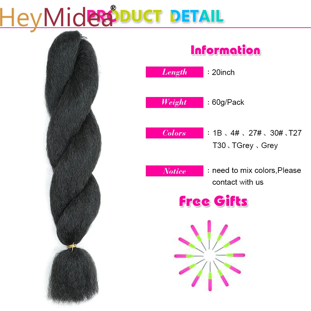 Kanikaron Vixen Crochet Kinky Curly Bulk Hair Synthetic Yaki Straight Marley Braiding Hair Extensions Ombre Crochet Braids Hair 4