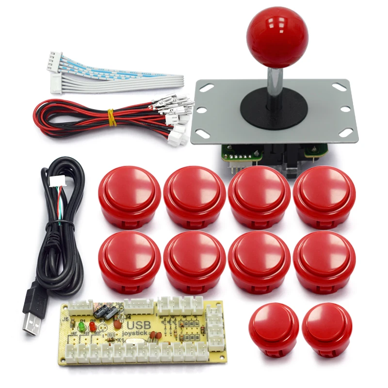 Zero Delay Arcade cabinet DIY Kit for Push Button Copy SANWA Joystick 1 Player COIN USB to PC / Raspberry Pi arcade diy kit 2 player usb encoder to pc windows rasberry pi game cabinet led push button qualty copy sanwa 5pin 8 way joystick