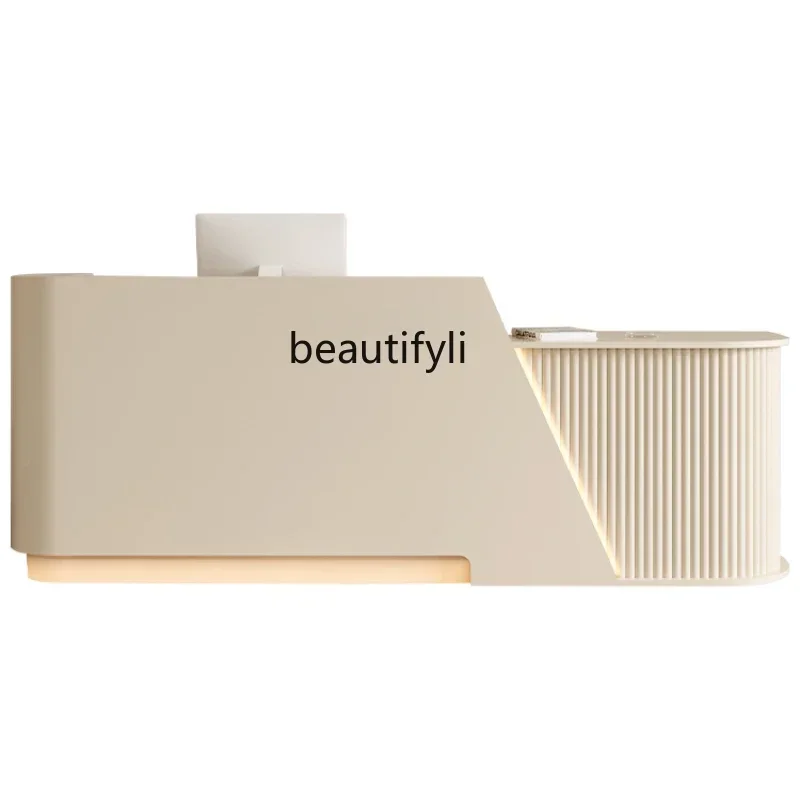 

Beauty Salon Front Desk Cashier Clothing Store Arc Corner Bar Counter Training Company Reception Counter