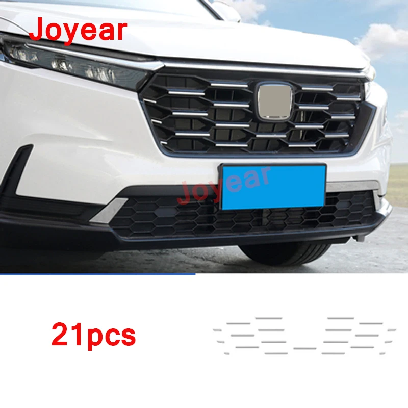 

Front Face Medium Mesh Frame Body Trim Strip Bright Honeycomb Mesh Decoration For Honda CRV CR-V 2023 Exterior Accessories