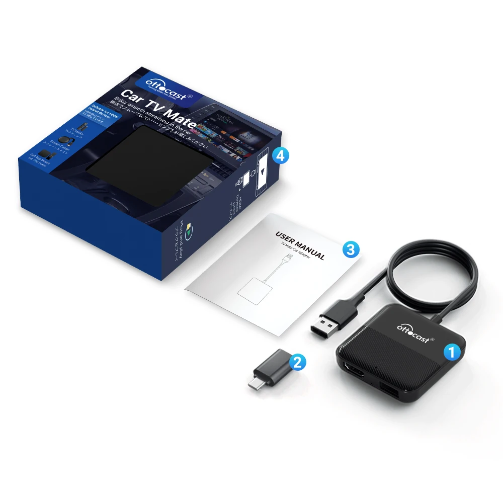 Ottocast Car TV Mate Pro Max Wireless CarPlay Android Auto Adapter