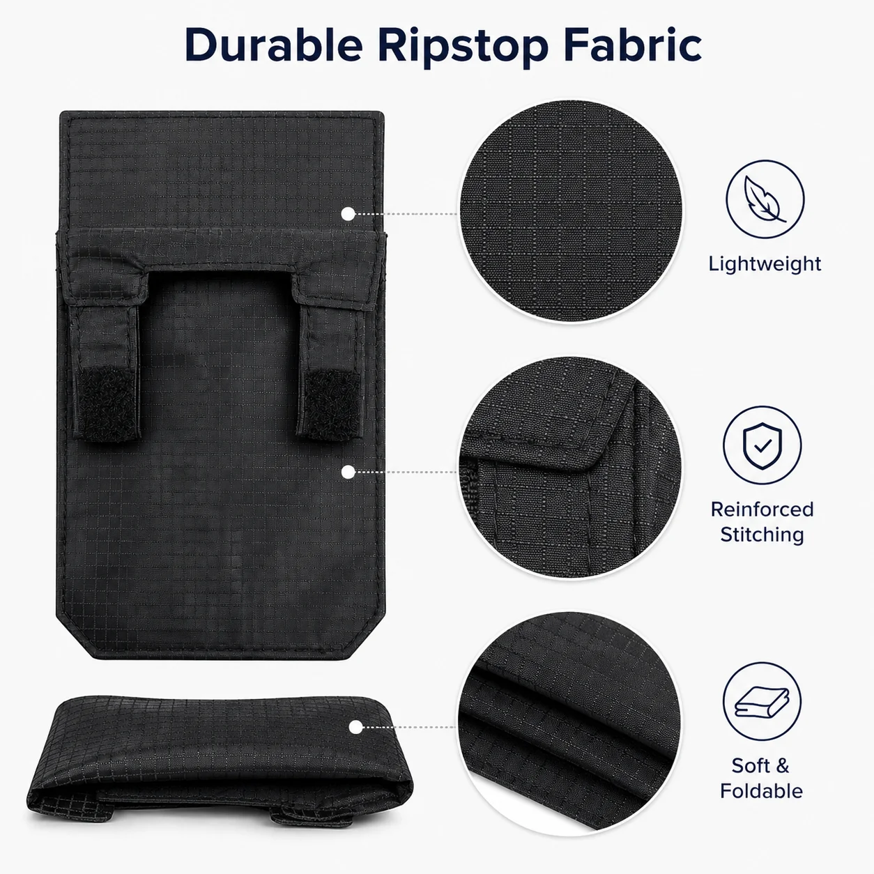 2026 Black Slim Belt Wallet Zero Bulk Anti Theft Belt Clip Mini Belt Wallet Hook and Loop Closure Hidden Compartment Belt Wallet 3