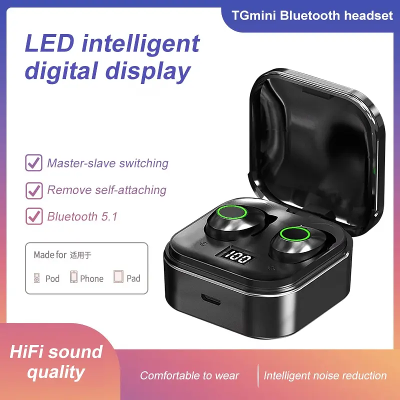 

TG02mini Wireless Bluetooth Headphones TWS Earphones With Charging Case Waterproof Earbuds V5.0 For All Mobile Phone Heaset