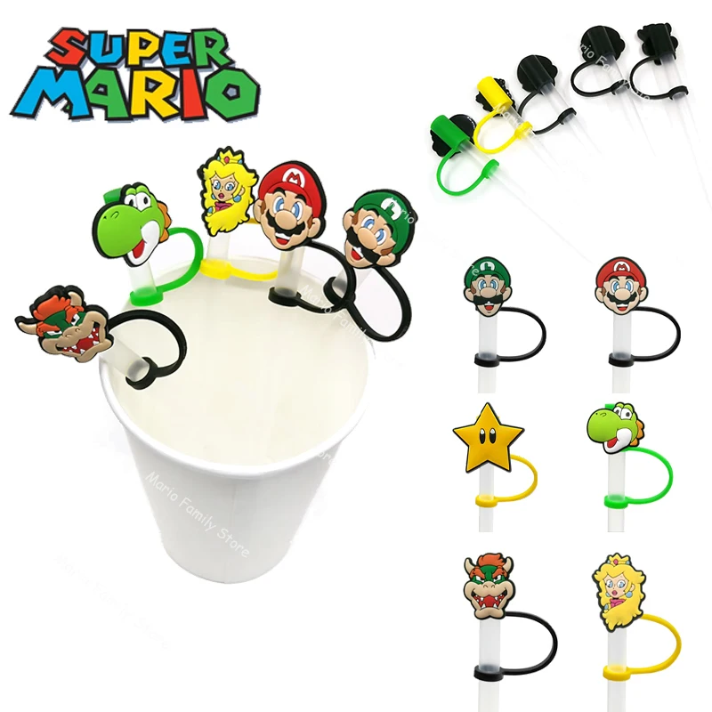  24 Pack Super Bros Reusable Straws Anime Theme Mario Cocktail  Drink Straws with 2 Cleaning Brushes 8 Designs for Super Bros Mario Theme  Birthday Party Favor Supplies 6 color Straws : Health & Household