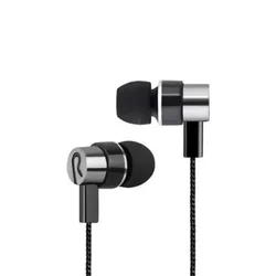 Premium Wired In - Ear Stereo Earbuds with Braided Cord (Silver)