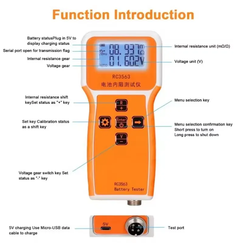 18650 Battery Tester High-precision Voltage Internal Resistance 4Wire Tritium Lithium Iron Phosphate battery tester