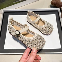 Sandales d'été pour enfants, nouvelles sandales à fond souple pour filles, chaussures de plage décontractées à paillettes, antidérapantes, maille respirante 3
