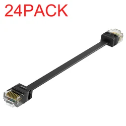 24 - Pack Flat Cat6 Ethernet Patch Cables - Flexible Design for High - Speed Connections (Black 24pack)