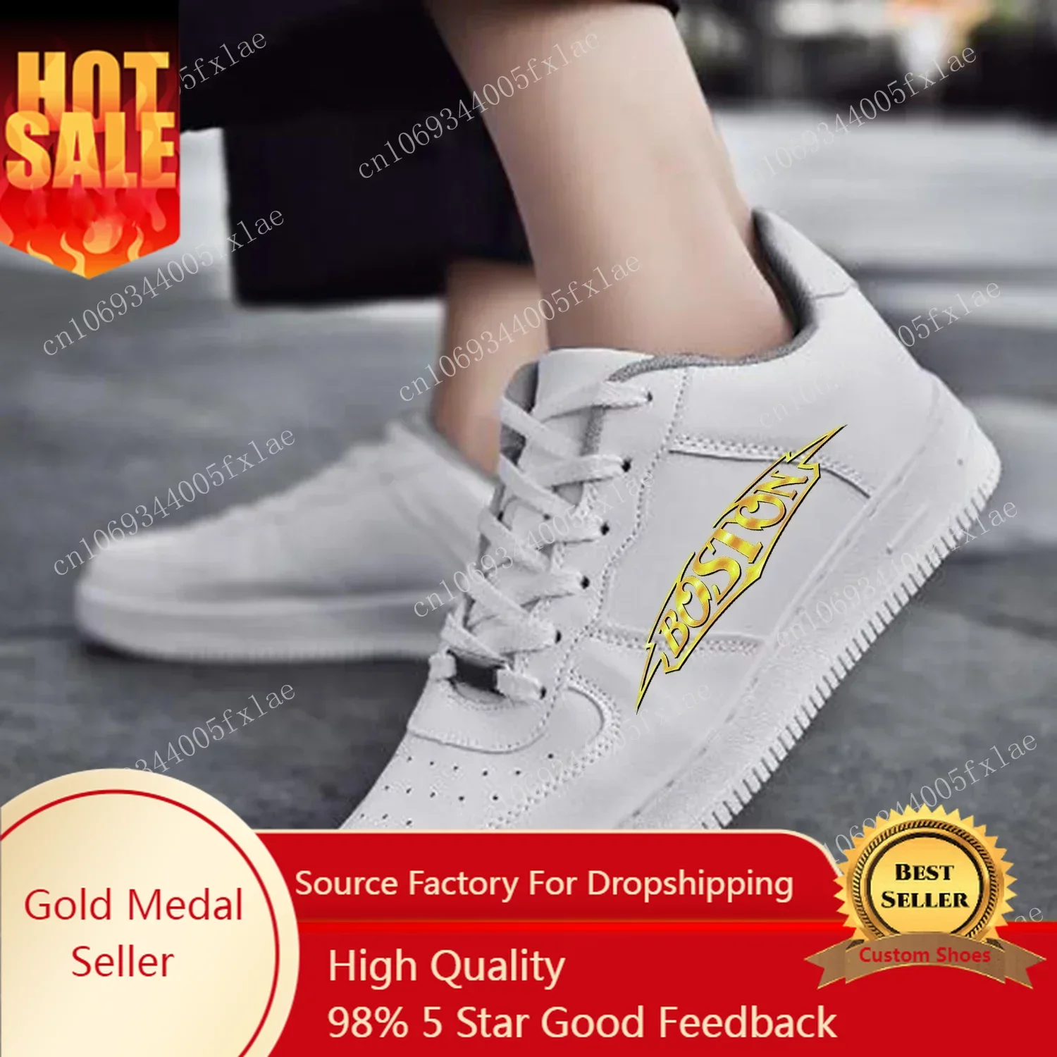 

Boston Band AF Basketball Mens Womens Sports Running High Quality Flats Force Sneakers Lace Up Mesh Customized Made Shoe White