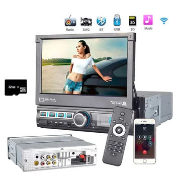 7110GM 7'' HD Car GPS Navigation with Electric Retractable Screen, Bluetooth Hands-Free, Mobile Interconnection, Rear View & USB 3