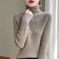 Autumn And Winter Knitted Pullover High-Neck Sweater, High-Elasticity, Fashionable And Comfortable Long-Sleeved Women's TopRY128 - Image 4