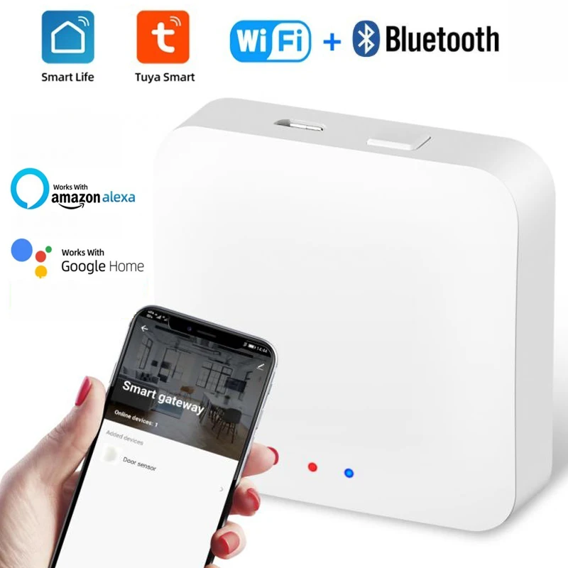 Tuya Smart Gateway WiFi BLE Wireless Hub Tuya Smart Life App Voice Control Alexa Google Home
