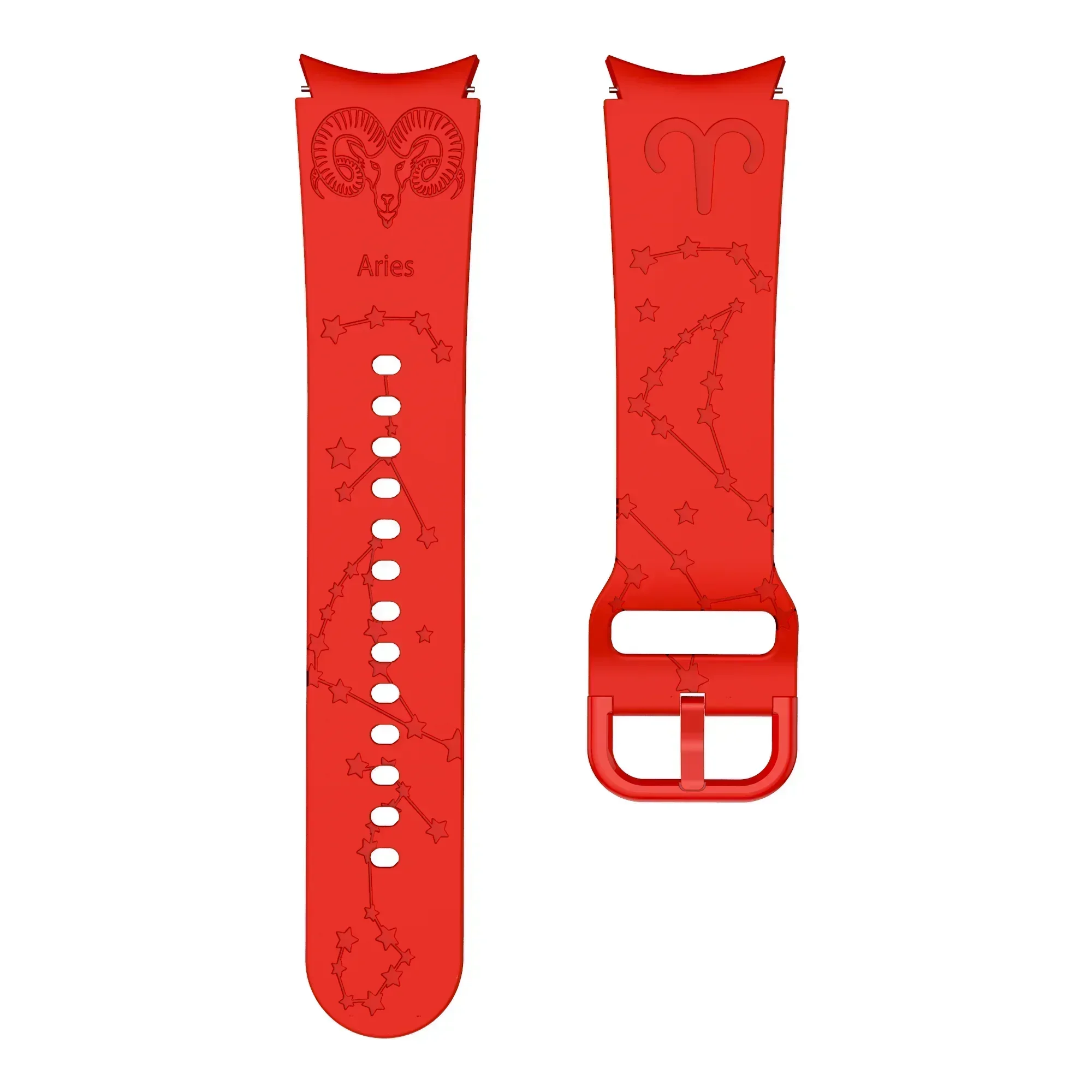 Seamless Zodiac Engraved Classic Buckle Watch Strap