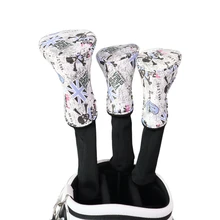 

Golf Club Headcover Skull print design 3pcs/set with Adjustable Hang Tag