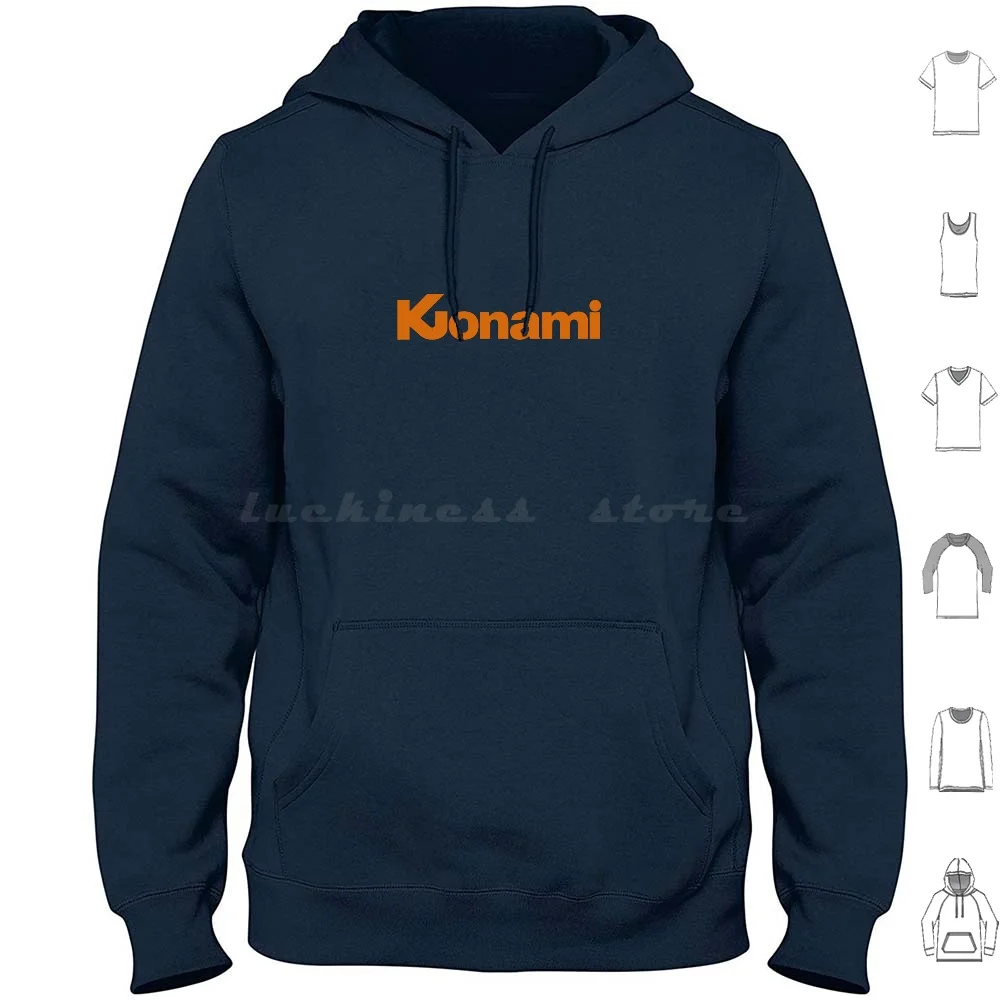 Konami 1981 Logo Felpe Con Cappuccio Manica Lunga Msx Nes Famicom Japan Retrogaming Shmup Arcade Game Boy Super Saturn