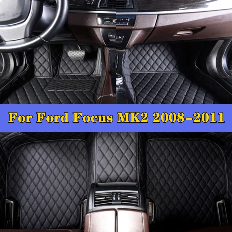 

Car Foot Pads For Ford Focus MK2 2008-2011 Car Accessories Protective Pad Custom Car Floor Mats Automobile Carpet Cover Car Mats