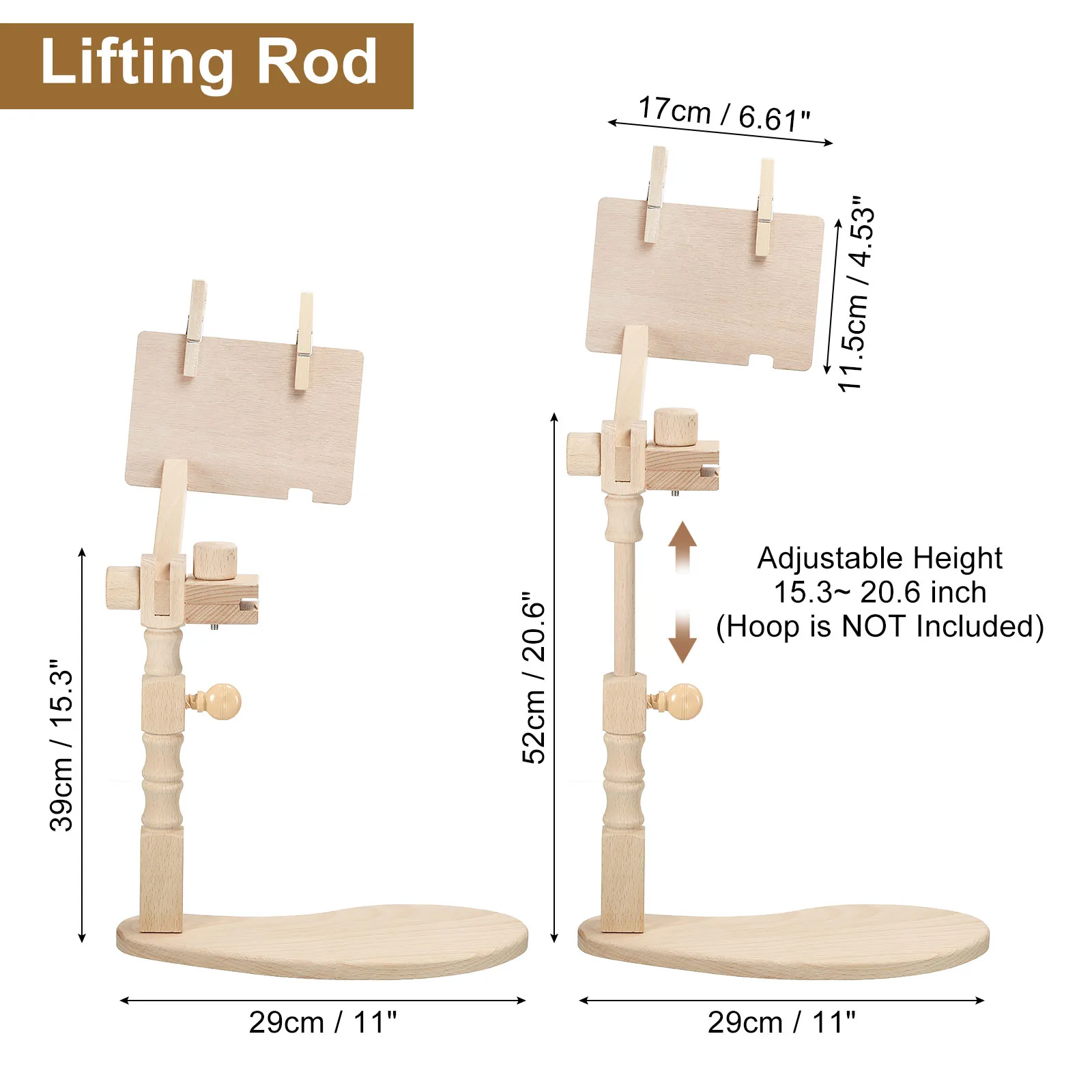 Supporto per telaio da ricamo regolabile Supporto per punto croce ruotato Cornice per ricamo Legno di faggio per punto d'ago per cuco artigianale fai-da-te  15