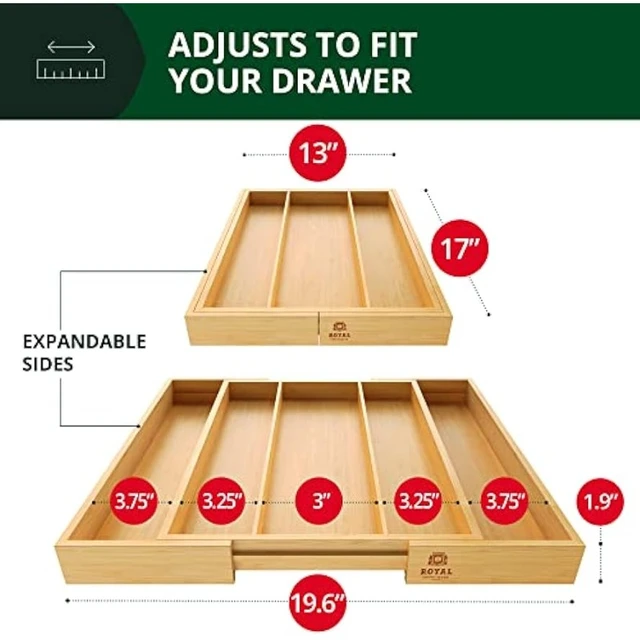 Royal Craft Wood Expandable Utensil Organizer