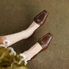 Women Retro Bowknot High Heels Spring Autumn Fashion Elegant Square Toe Stiletto Chunky Heels Pumps Party Dress Casual Shoes 5
