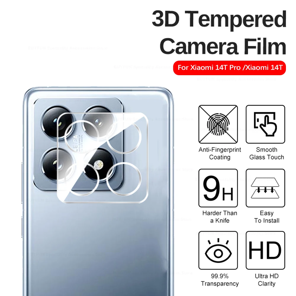 Clear 3D Camera Lens Back Protector Case with Tempered Glass Films