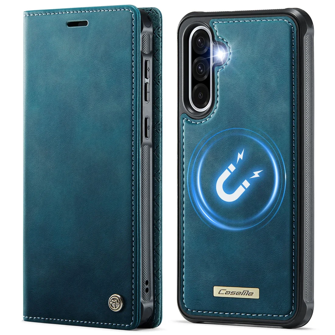 Premium PU Leather Flip Card Holder Stand - Shockproof Magnetic Detachable Phone Case