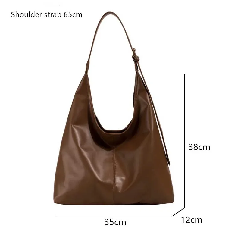 2026 Women's Leather Tote Bag Large Vintage Shoulder Purse Lightweight Work Bag Minimalist Durable Design Purses and Handbags