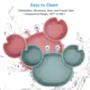3PCS Children's Tableware Set Baby Eating Food Training Silicone Tableware Set Baby Sucker Feeding Dishes Plate With Spoon Fork 6