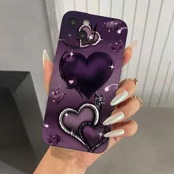 Playful Purple Heart Shockproof & Dustproof Phone Case - Soft Protective Cover - iPhone 12 (-1)