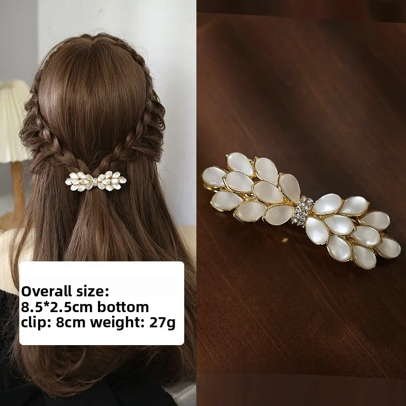 1, elegantes, mit Blumen besetztes Diamant-Haarnadel-Set im europäischen Stil, geeignet für alle Jahreszeiten zum Abendessen/Hochzeits-Styling-Haarschleifen für Mädchen – Detail 11