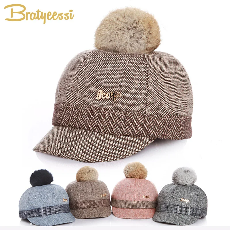 Fashion Baby Cap Autumn Winter Baby Hat for Girls Boys with Detachable Fur Ball Pompom Kids Hats for 1-6 Years 12 Colors