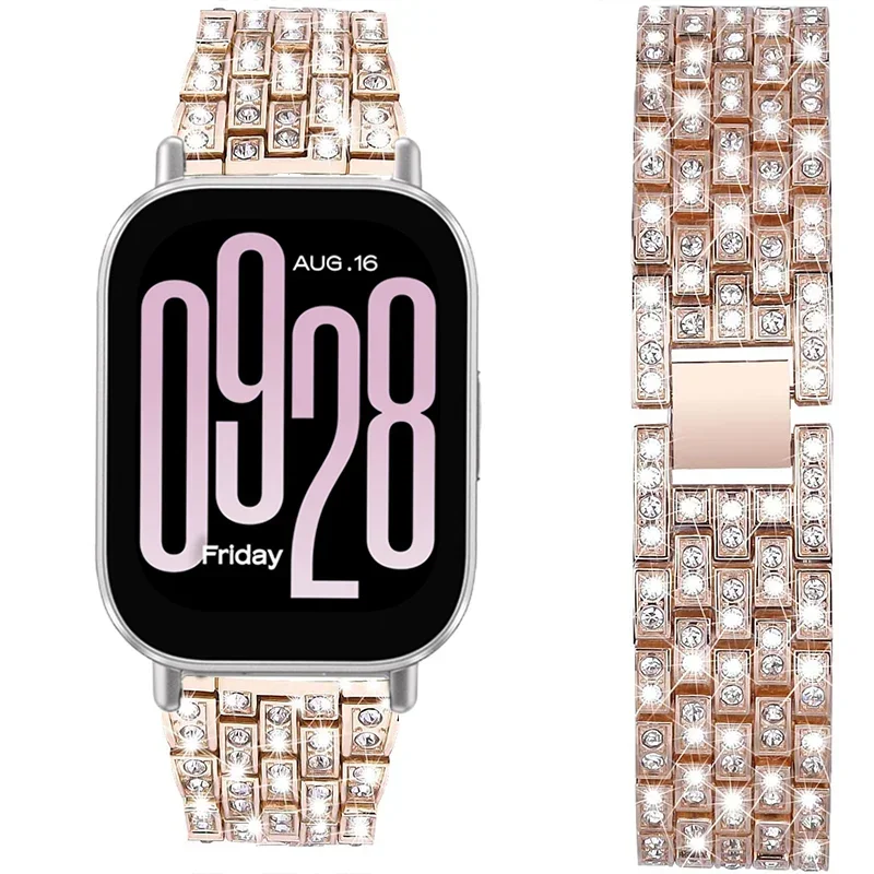 Elegant Stainless Steel Diamond-Accent Watchband - Women's 22mm Metal Bracelet Strap