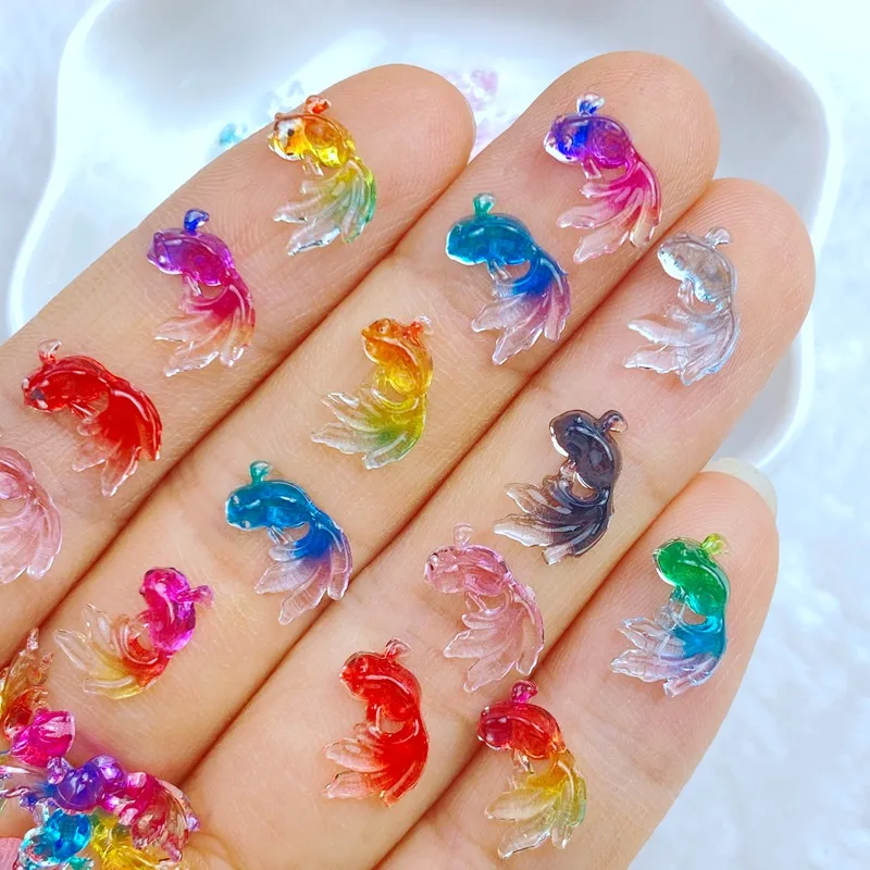 50pcs New Cute Mini Little goldfish, dolphins Nail Rhinestones Gems Glitter Nail Art Jewelry Manicure Nail Decoration Accessorie