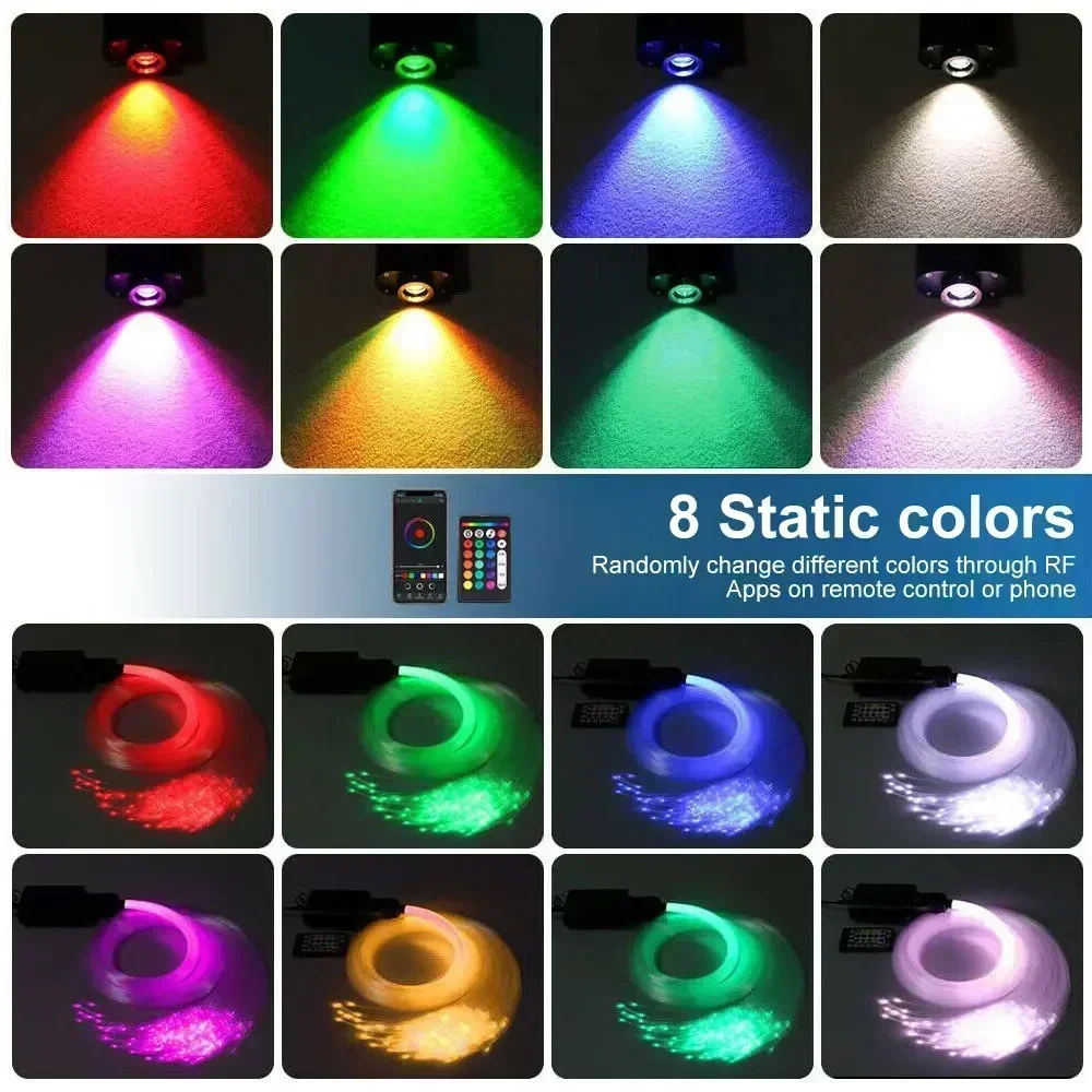 Car Starry Sky Light Auto Home Fiber Optic Lights Atmosphere Lamp Music Control Ceiling Lights RGB 12W 8 Colors Car Styling DIY