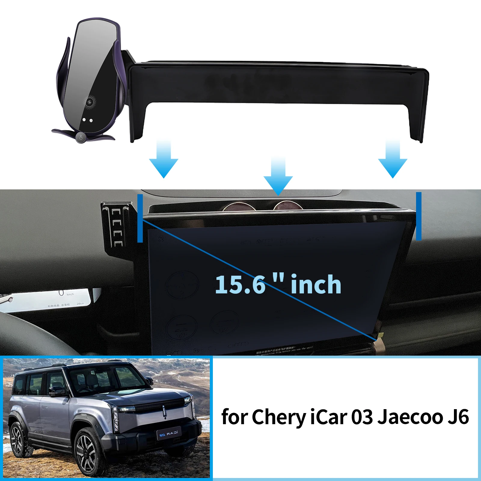 Car Mobile Phone Holder GPS Bracket Navigation Stand For Chery icar 03 Jaecoo 6 J6 EV Auto Accessories