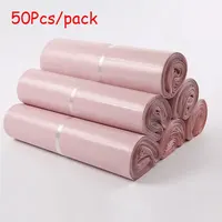 New Light Pink PE Plastic Self-seal Mailbag Poly Envelope Waterproof Postal Courier Bag Waterproof Packaging Postal Bags 1