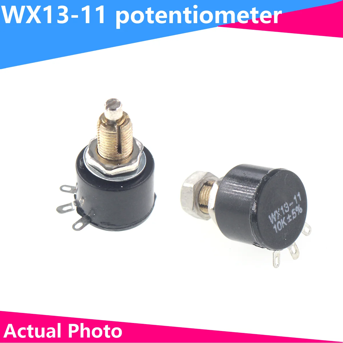 WX13-11 single coil wire wound potentiometer 1W 100R 470R 1K 2K2 3K3 4K7 10K wx112 050 wx050 5w single circle wire wound potentiometer 100r 220r 330r 470r 1k 2k2 3k3 4k7 5k6 6k8 10k 22k 33k 47k ohm ω 4 7k