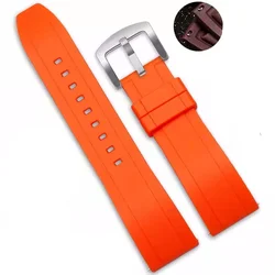 Deluxe Silicone Quick Release Rubber Strap - Universal Watch Band Replacement - 22mm (Orange - S)