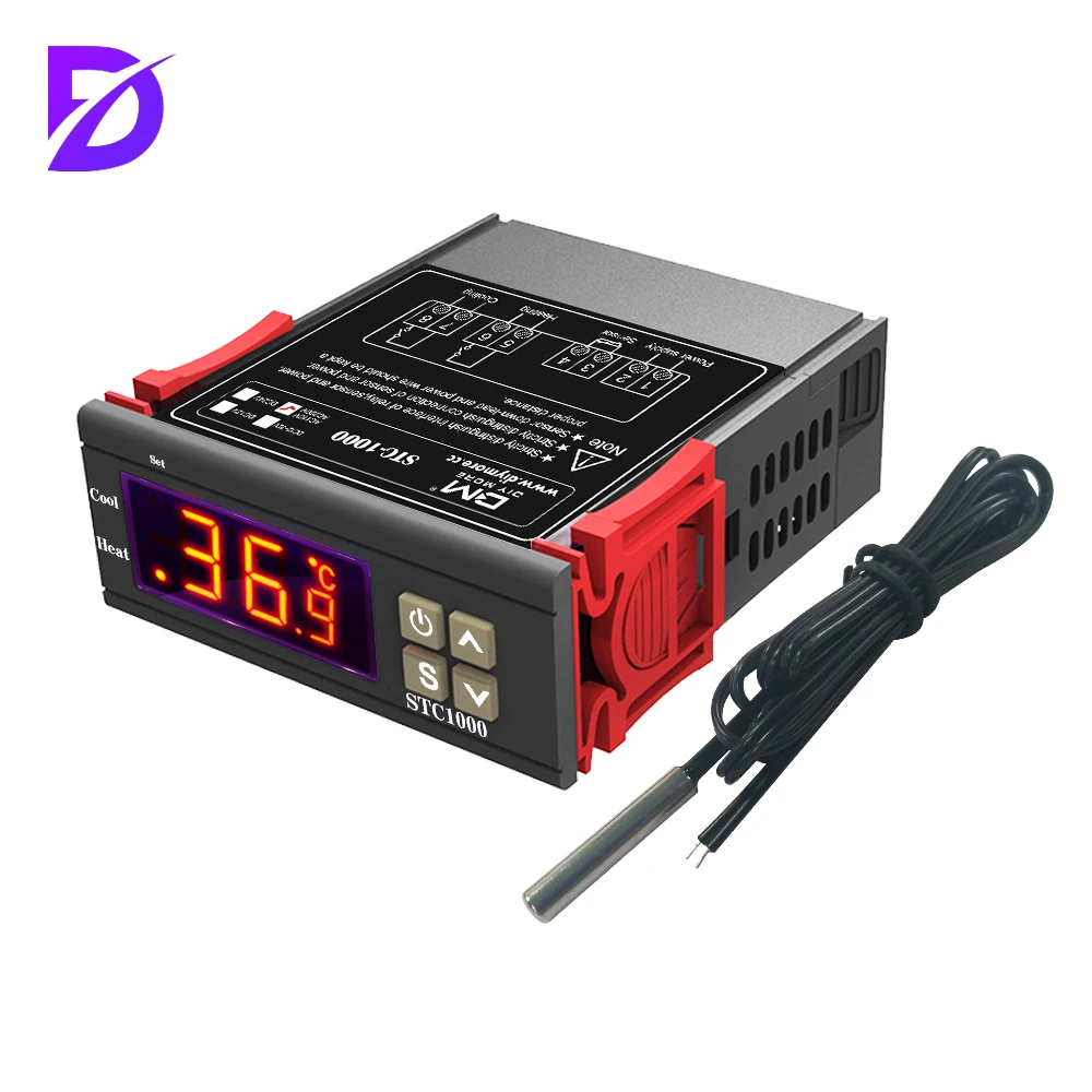Regolatore Di Temperatura Digitale Termostato Termoregolatore Incubatore Led 10A Riscaldamento Raffreddamento Stc-1000 Stc 1000 12V 24V 220V