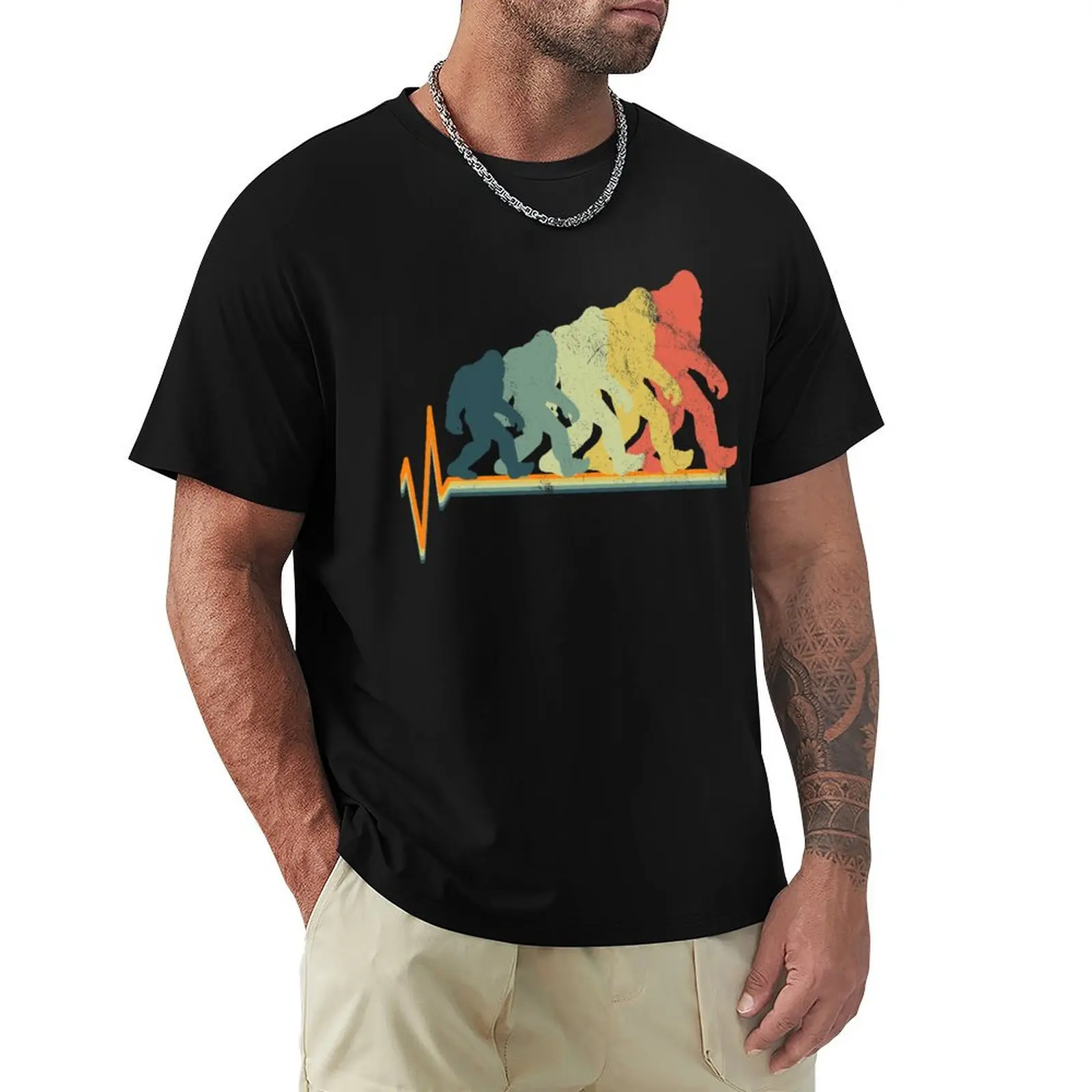 

BIGFOOT RETRO HEARTBEAT PULS T-shirt summer top quick drying for a boy men workout shirt