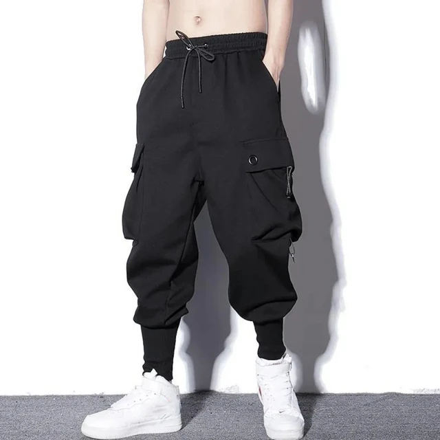 Loose Harem Pants Men Cargo Trousers Hip Hop Outdoor Casual Ankle Length  Pant Fashion Streetwear Pocket