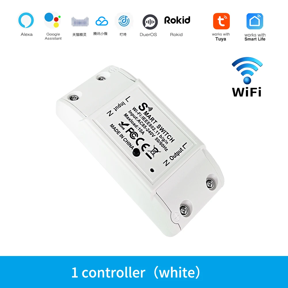 Smart Home Wireless Remote Switch for LED Light Control - Compatible with Voice Assistants