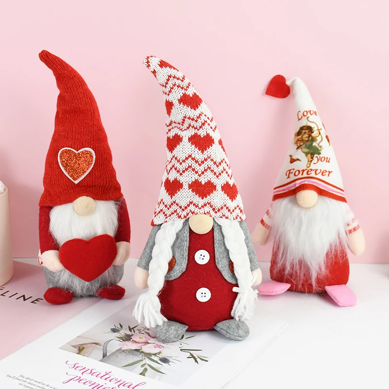 

Valentines Day Faceless Gnome Plush Doll Ornaments Wedding Birthday Holiday Home Party Decoration Boyfriend Girlfriend Presents
