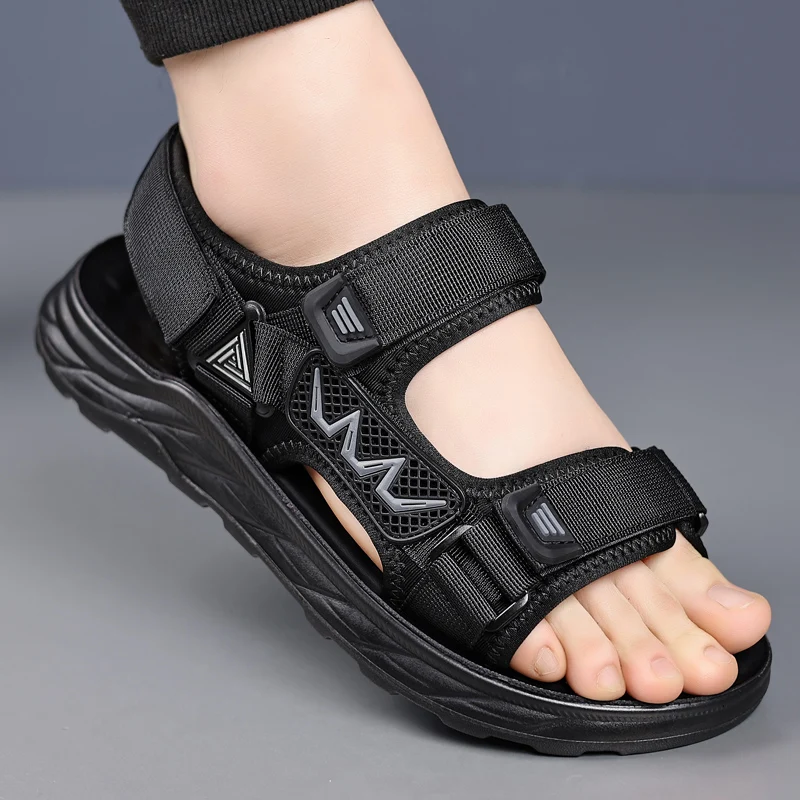All-match Roman Shoes Summer Men Luxury Sandals Mesh Cloth Mens Casual Shoes Outdoor Men Leather Sandals for Beach